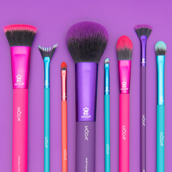 MŌDA® Total Face 7pc Purple Brush Kit – MŌDA® Brush