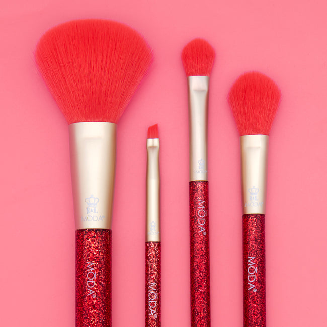 MŌDA® Season of Sparkle Red Glitter Face Kit — detail