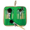 Makeup Brushes in Cork Zippered Travel Case