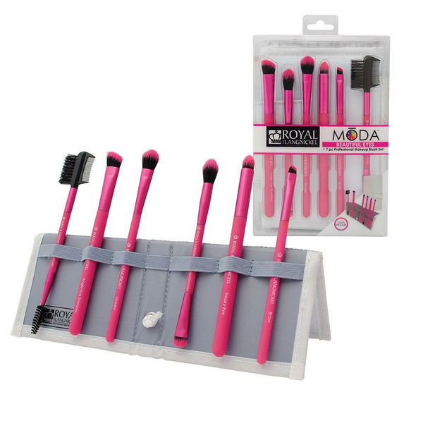 MŌDA® Beautiful Eyes 7pc Pink Brush Kit