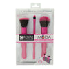 BMD-CPSET4HP - MODA® COMPLEXION PERFECTION 4pc Pink Brush Kit Makeup Brushes in Retail Packaging