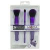 BMD-CPSET4PU - MODA® COMPLEXION PERFECTION 4pc Purple Brush Kit Makeup Brushes in Retail Packaging