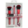 BMD-CPSET4RD - MODA® COMPLEXION PERFECTION 4pc Red Brush Kit Makeup Brushes in Retail Packaging
