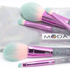 BMD-GBSET6PK - MŌDA® Glitter Bomb Pink 6pc Complete Kit Makeup Brushes