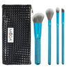 Makeup Brushes with Black Studded Zip Pouch