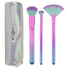 BMD-PRKIT4 - MODA® Prismatic 4pc Radiance Kit Makeup Brushes with Holographic Zip Case