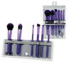 BMD-TFSET7PU - MODA® TOTAL FACE 7pc Purple Brush Kit Makeup Brushes in Flip Case and Retail Packaging