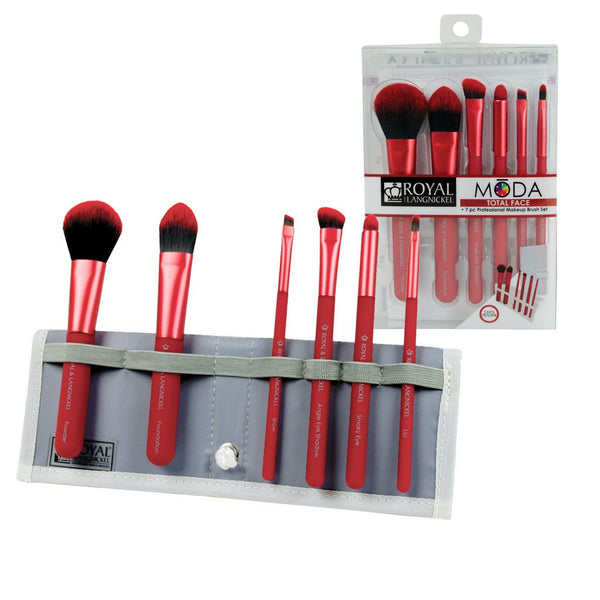 MŌDA® Total Face 7pc Red Brush Kit