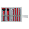 BMD-TFSET7RD - MODA® TOTAL FACE 7pc Red Brush Kit Makeup Brushes in Flat Flip Case
