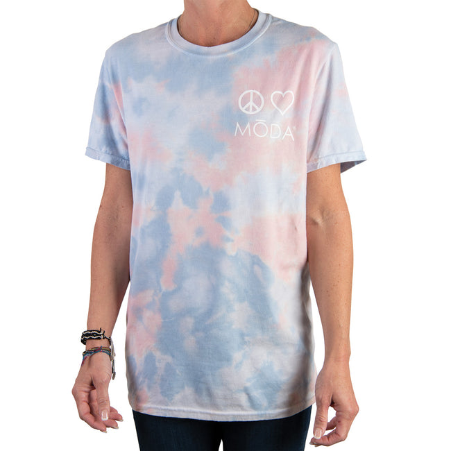 MŌDA® Dreamy Blue Tie Dye Tee — detail